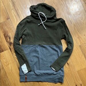 Two-Tone Green and Gray Hoodie